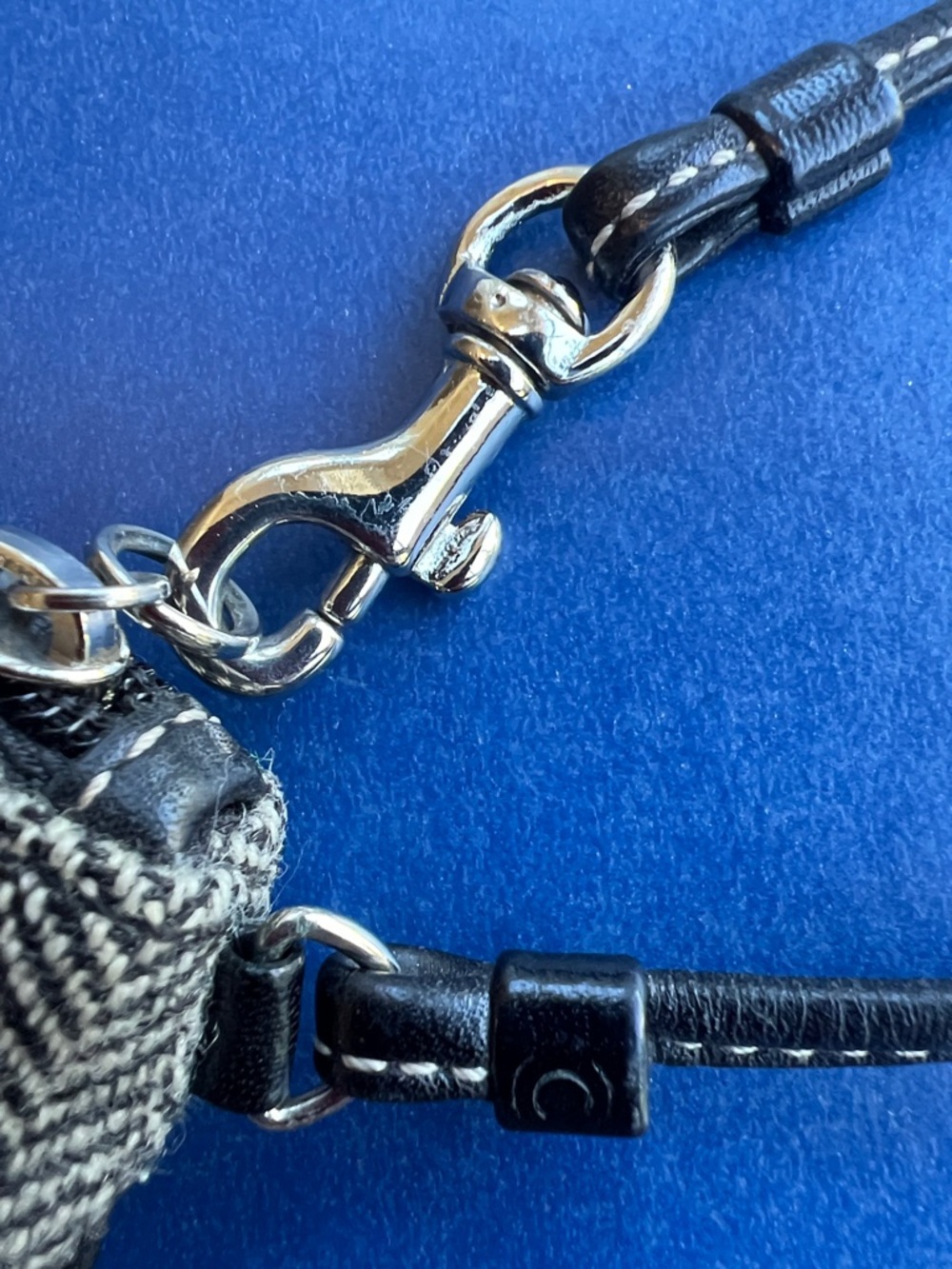 Vintage Coach Herringbone Wristlet Clutch in Black and White EUC - Picture 3 of 7
